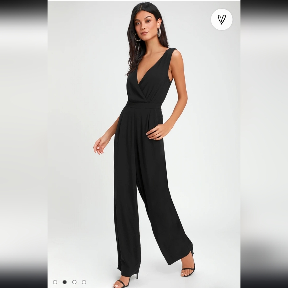 ⭐️HOST PICK⭐️Lulu's Kiska Black Lace Wide-Leg Jumpsuit S